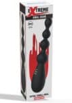 Tetra Thrill Anal Vibrator nero con quattro sfere e display del programma