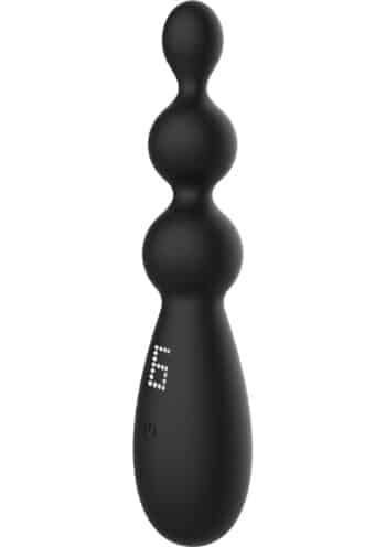Triple Thrill Anal Vibrator nero con tre sfere e display del programma