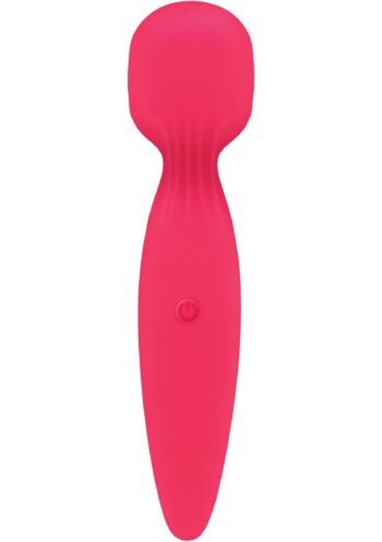 Massaggiatore Mae B Intimate Health rosa a forma di wand, con testa arrotondata e tasto unico