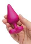 Kit ROMP Luster, tre plug anali in silicone con base a cuore, verde acqua fucsia e blu