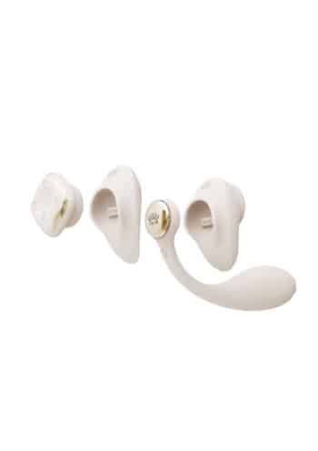 ZALO Deya vibratore indossabile avorio con braccio interno e placca esterna